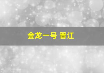 金龙一号 晋江